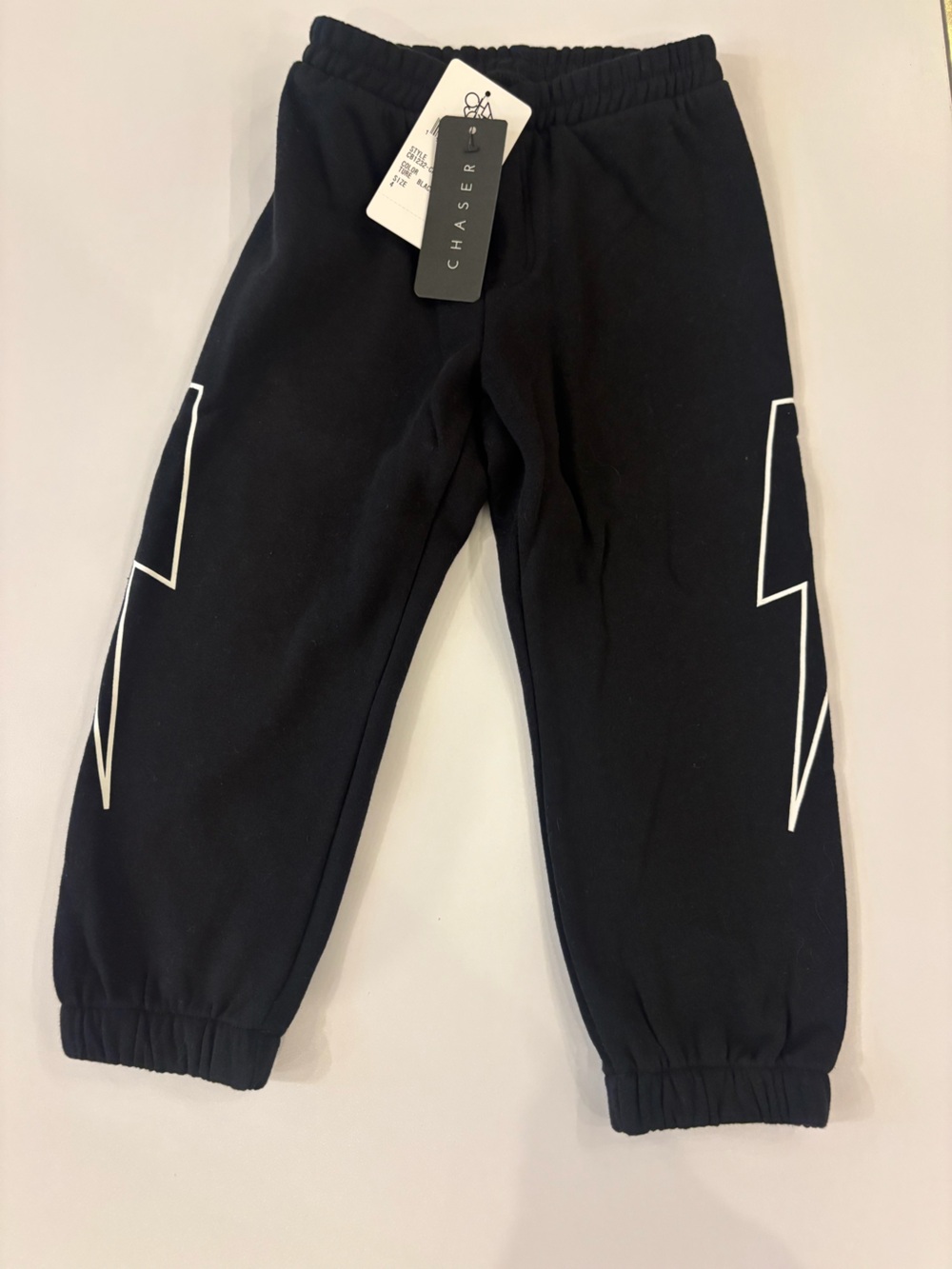 Chaser Black Sweatpants with White Graphic Accents